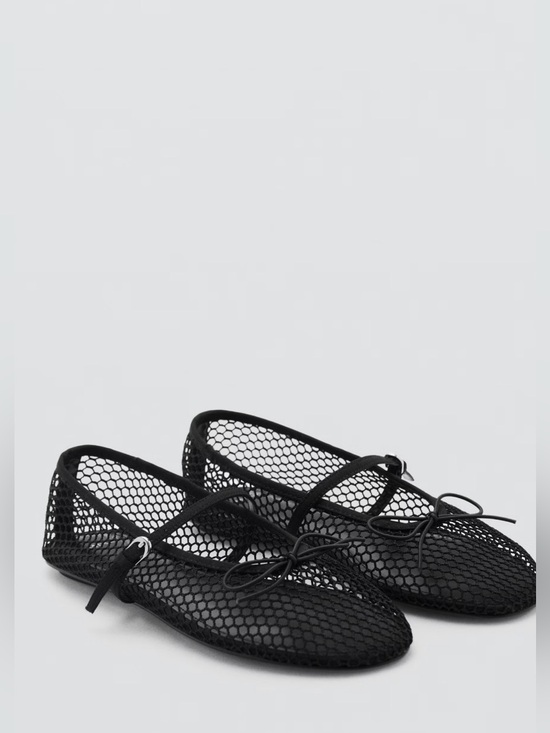 Mango Shoes - MESH BALLET FLATS WITH BUCKLE STRAP